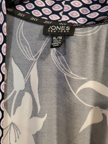 Jones New York XL Floral Blue Silky Robe - Picture 4 of 14