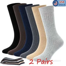 2 Pairs Winter Hiking Knit Cotton Socks Heavy Duty Thermal Boots Socks For Mens