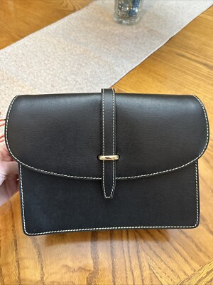 Dooney & Bourke Saffiano Leather Flap Bag-Black-NEW-A606892 No Strap