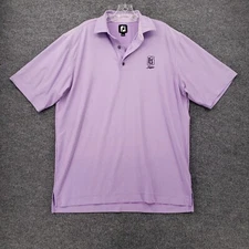FJ FpptJoy Polo Shirt Mens L Large Purple Performance Short Sleeve TPC Sawgrass