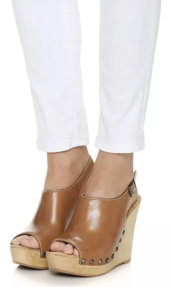 Tamancos Sam Edelman Camilla sela couro salto estilingue cunhas cabeça de unha 9 $130 - Imagem 3 de 4