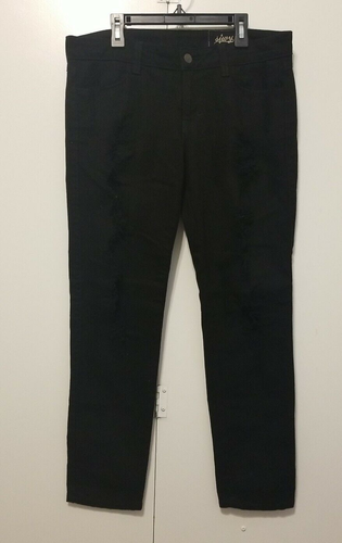 SIWY Distressed HANNAH Contoured Slim Crop Jeans Size 29 Waist Black Low Rise