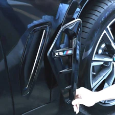 Gloss Black Exterior M Style Side Fender Trim Air Vents For BMW X5 M G05 X SAVs