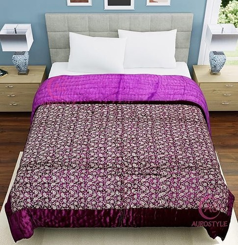 Indian Satin Silk Quilt, Handmade Cotton Filled Quilt, Hand Stiched Satin Quilt - Picture 116 of 151