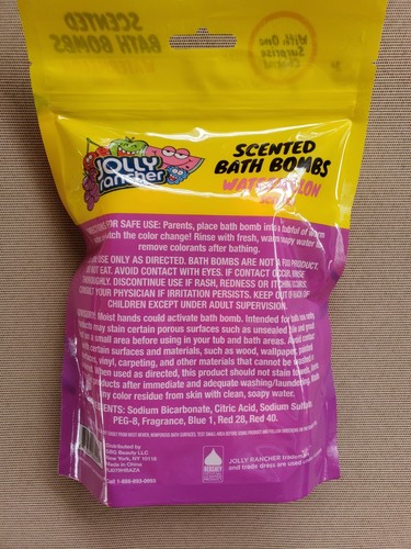 S28 - TWO Jolly Ranchers Bath bombs Watermelon/Blue Raz Scent No Parabens New - Picture 5 of 5