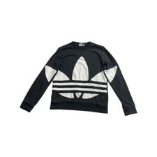 Adidas Kids Black Logo Crew Neck Sweatshirt Size Medium