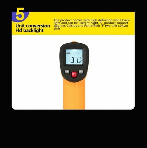 Digital Infrared Thermometer Laser Temperature Gun Non-Contact -50℃ ~550℃ Meter - Picture 12 of 12