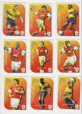Futera Fans Selection Arsenal 1999 Cutting Edge Embossed 9 Chase Cards Set VG