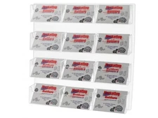 Wall Mount 12 Pocket Post Card Size Literature Holder Display System Stand