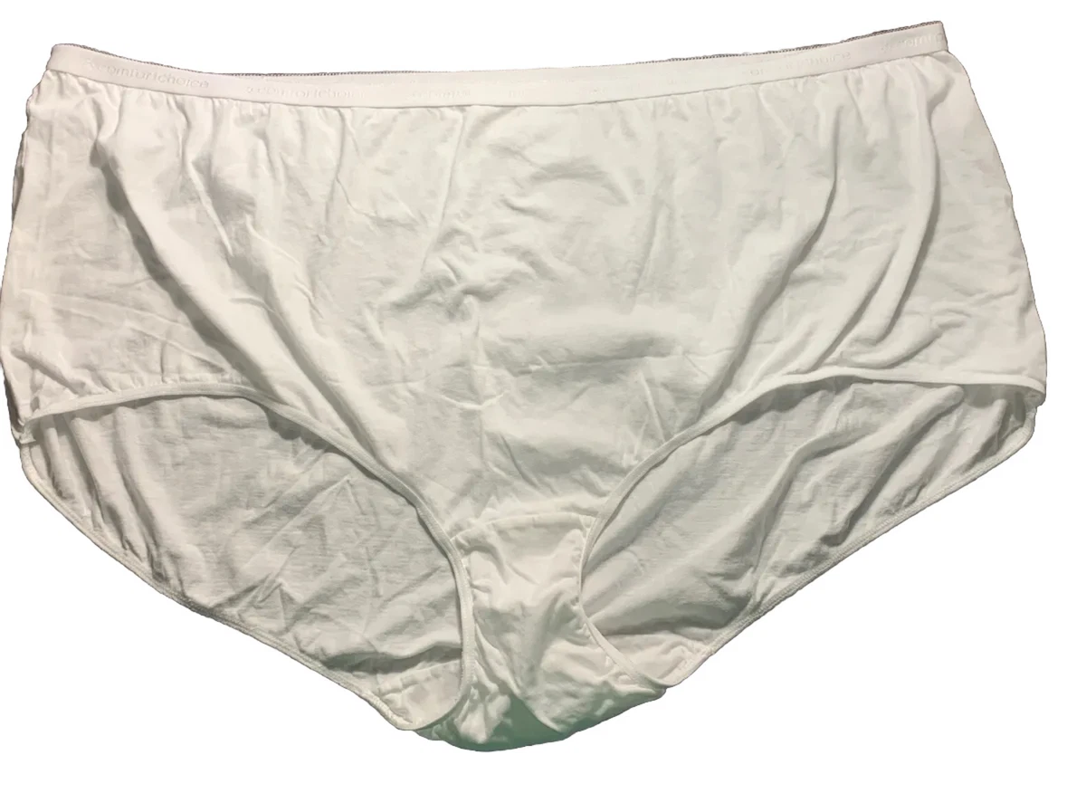 Womens Plus Size 100% Cotton Panty Brief White Size 14