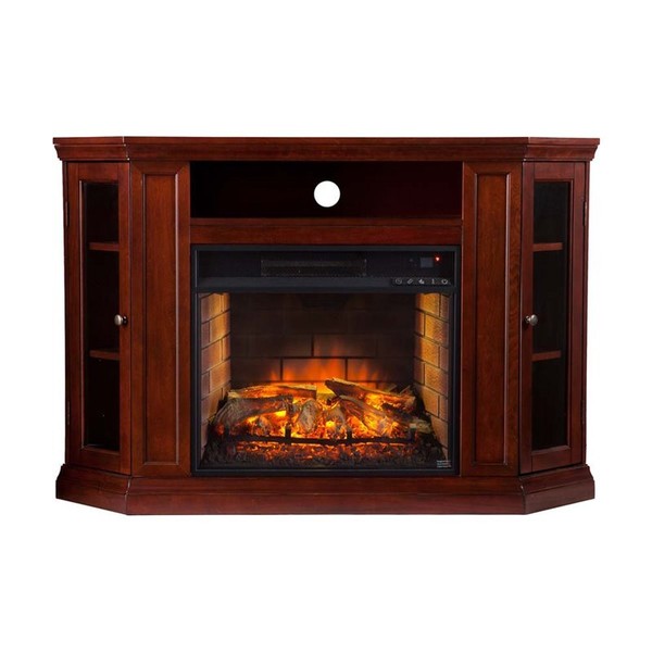 Bowery Hill Corner Fireplace TV Stand in Cherry for sale online eBay