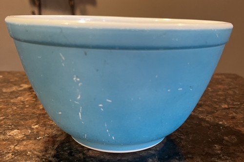 Vintage Pyrex #401 kleine Rühr-/Schüssel blau türkis 1,5 Pint - Bild 3 von 5