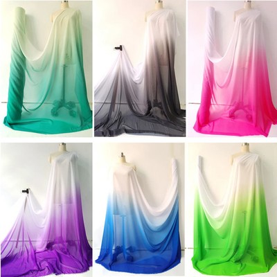 Ombre Chiffon 58''Wide By Yard Gradient Chiffon Fabric Wedding Dress Stage Gauze
