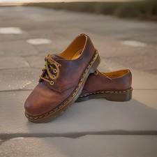 Dr Martens 4 Eye Shoes UK 7 US 8 Crazy Horse Dark Brown 1561 Oxford Made England
