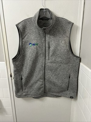 LL Bean Sweater Fleece Vest Mens XL Gray Slightly Fitted Full Zip Jacket 502209