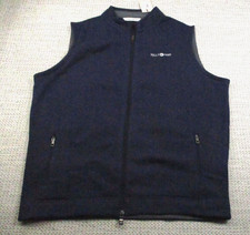 Peter Millar Vest Mens XL Navy Full Zip Fleece Kelly Hart Logo Crown Golf