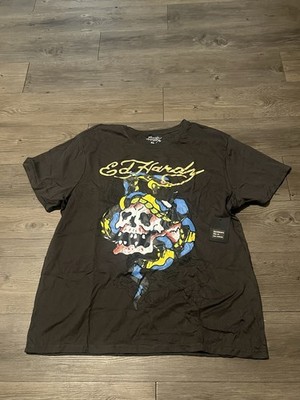 Ed Hardy Men s Charcoal Skull Graphic Print Crew Neck T-Shirt XL