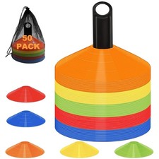 Disc Cones for Sports Training, 25/50 Pack Agility Soccer Cones with Carry Ba...