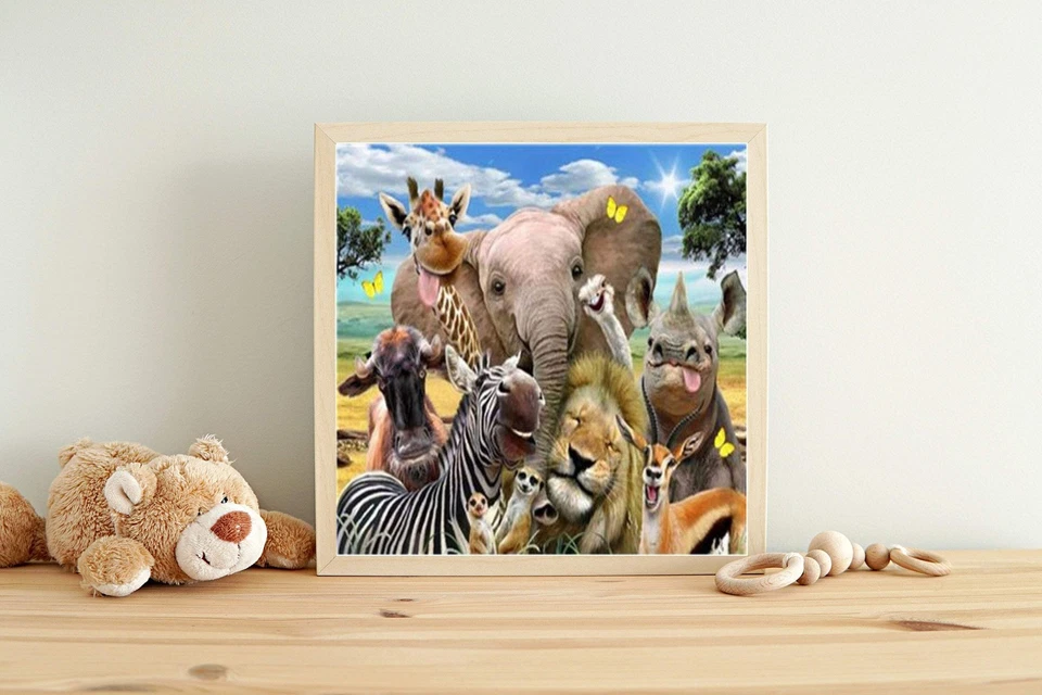 Malen nach Zahlen Erwachsene Lustige Tiere 40x50 cm Paint by Numbers DIY Öl Acry - Bild 3 von 4