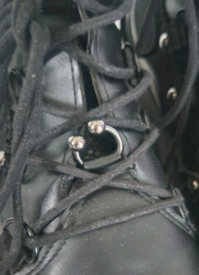 Botas negras góticas EMO plataforma hasta el tobillo [LEER DESCRIPCIÓN] Foto 4 de 4