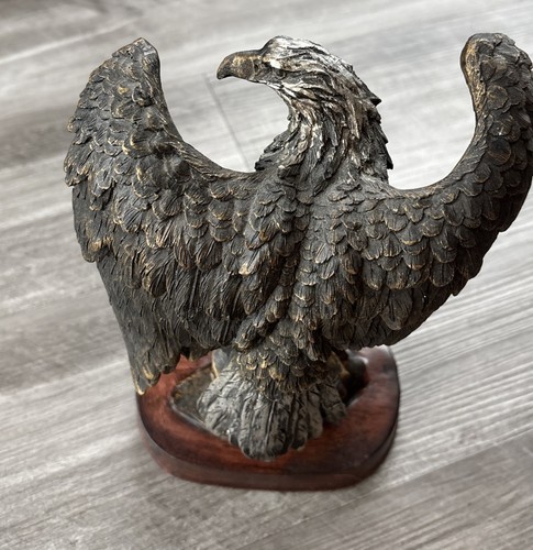 Bronzed Eagle Statue 10” Figurine American Pride Decor Office Den - Picture 5 of 7