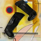 BLACK VINTAGE BARBIE DOLL KEN SIZE LEATHER TALL BOOTS OVERBOOTS Boots Shoes Rare