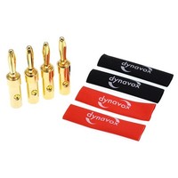Dynavox Bananenstecker Set Mit Schrumpfschlauch, 4Er Set Perfect Sound Bananas