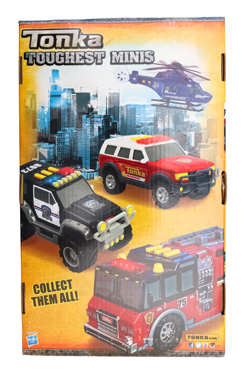Tonka Toughest Minis Police Motorcycle, Police Jeep, Fire Truck 3
