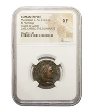 Rare Roman Ae of Maximinus II (AD 311-313) NGC - XF, Collectible Coin
