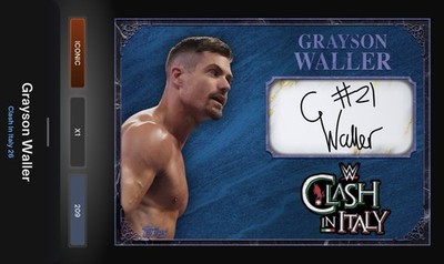 Grayson Waller - Blue Marble Signature Iconic - Topps Slam WWE Clash In Italy 26