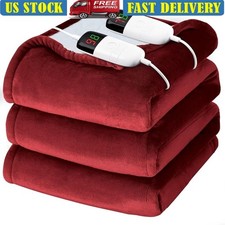 King Size Electric Heating Blanket 10 Levels Dual Control Auto Shut-off Washable
