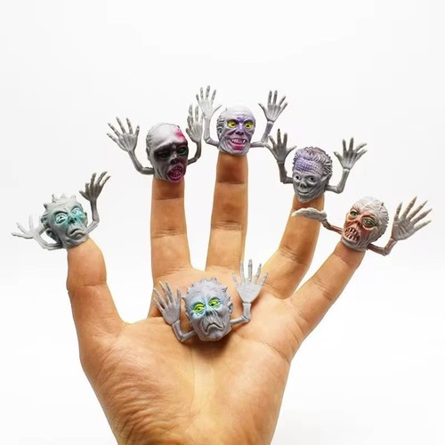 6 Pcs Soft Halloween Ghost Head Finger Toys Telling Story Puppets Hand Toys Kid - Picture 3 of 10