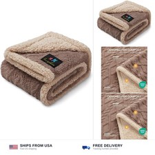 Luciphia Waterproof Dog Blanket, Reversible Sherpa Fleece for Couch Cover