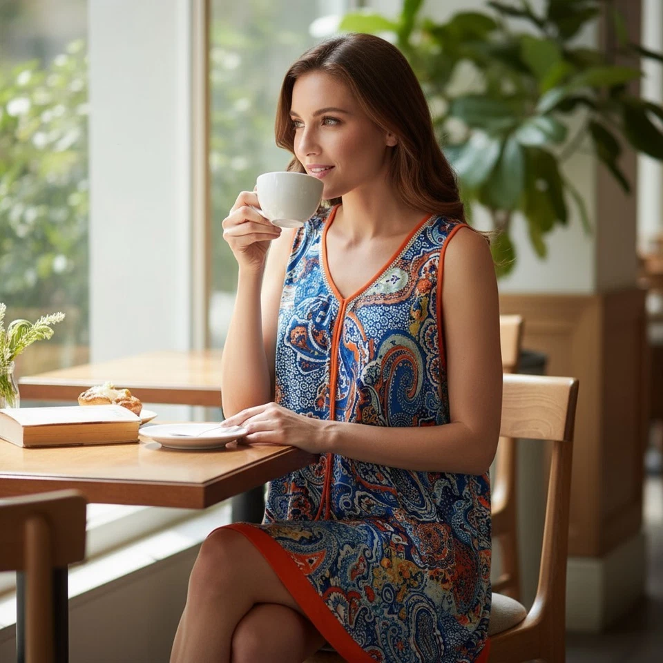 Babydoll Secret Treasures talla L, cachemira multicolor. NS-20 Foto 2 de 4