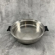 Vintage Kitchen Queen Frying Pan 11" 5-ply Multi-Core Stainless Steel No Lid