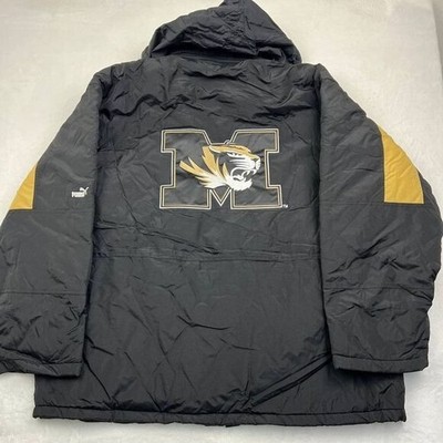 Vintage University of Missouri Tigers Puffer Jacket XXL Puma Removable Hoodie