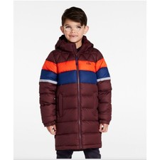 L.L. Bean Kids' Bean's Down Coat, Colorblock Burgundy NEW Large 14/16