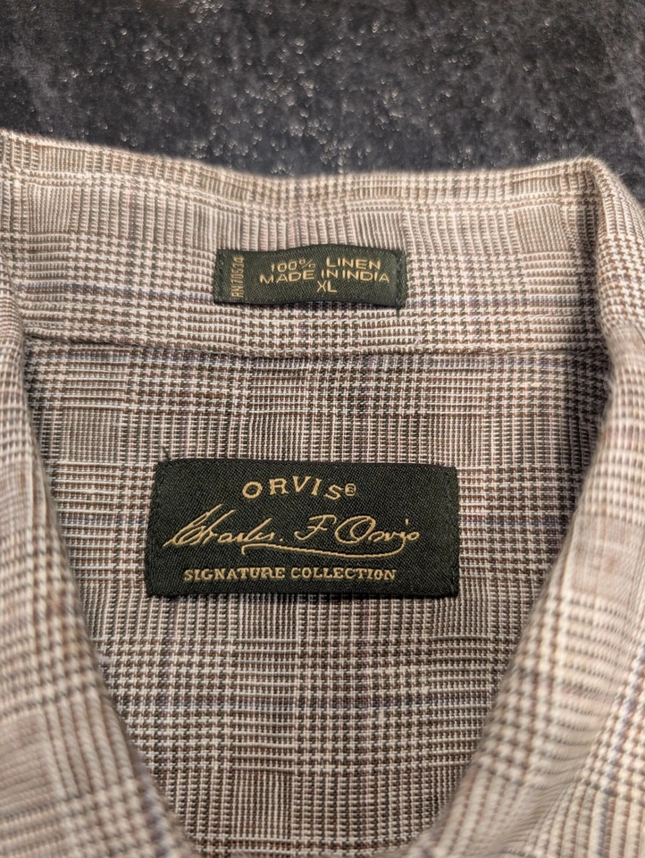Orvis Shirt Men XL Linen Prince of Whales Signature button up 12525 - Image 4 of 4