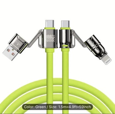 Hihowin 4 In 1 USB-C To Lighting Fast Charging Cable, 100W Power Delivery,
