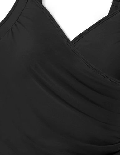 Girls Swimsuits Size 10-12 Twist V Neck Girls Tankini Swimsuit Ruched Tummy C... - Picture 7 of 7