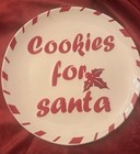 Mainstays Cookies for Santa Earthenware Plate 9in Red White Microwave Safe — photo 1