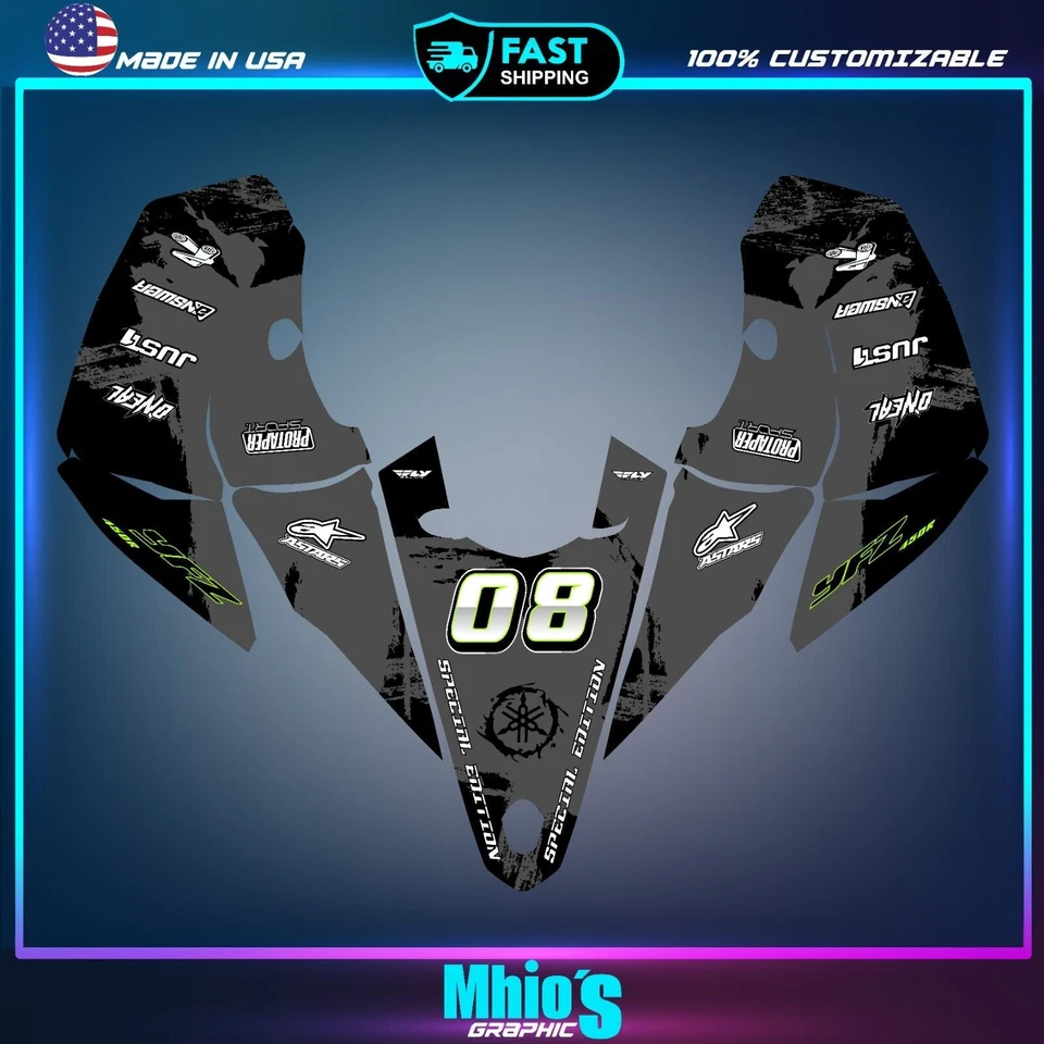 Yamaha YFZ 450R 450X Grafik Kit 2014 2016 2018 bis 2023 Decals Aufkleber ATV UTV - Bild 3 von 4