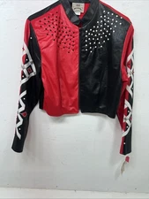 New Women’s Black Red 1849 Authentic Ranchwear Western Show Jacket Large UU-45