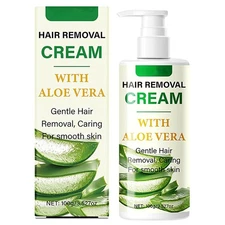Hair Removal Cream for Men & Women, Aloe Vera Facial Depilatory for... 