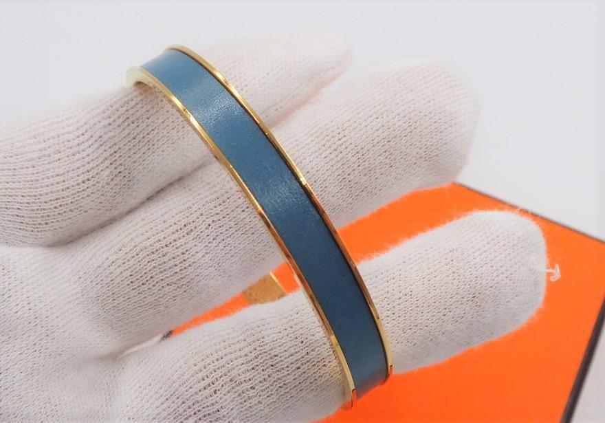 アクセサリー Vintage HERMES Kelly Gold Bangle HERMES] Hermes Kelly Bangle Bangle Kadena gold plating x