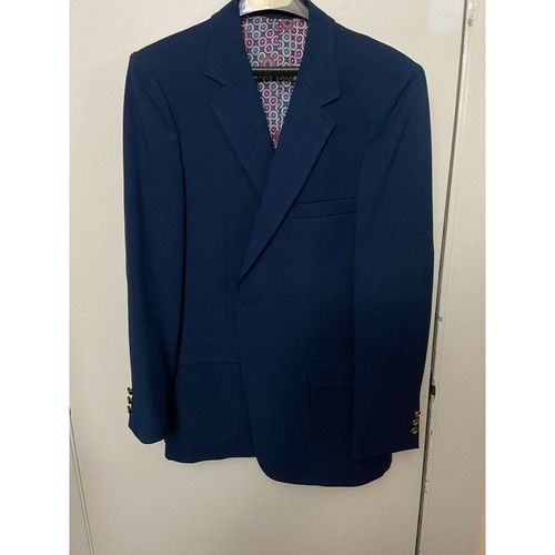 #3707 Knack mens Y2K VTG BLUE polyester sport coat size 38R - Picture 3 of 8