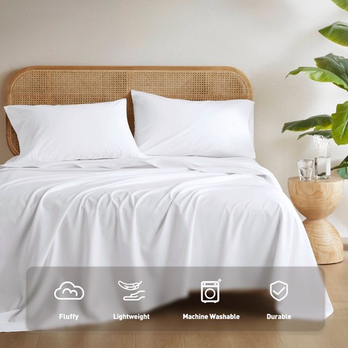 100% Cotton Soft Breathable Sheets, Cool, 14" Deep Pocket, All Seasons, 3/4 Pcs - Picture 12 of 64