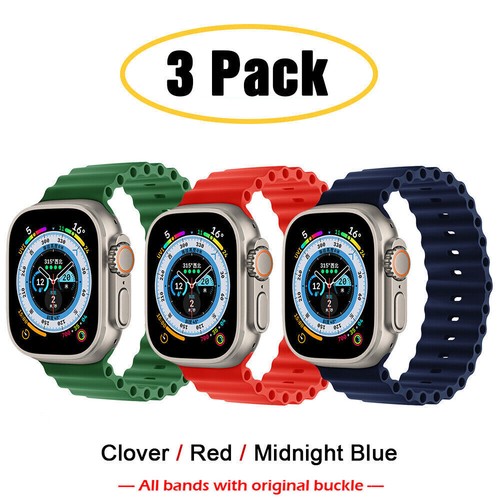 3 PACK Ocean Band Strap for Apple Watch 9 8 7 6 5 4 SE Ultra 2 40/44/41/45/49mm - Picture 27 of 35