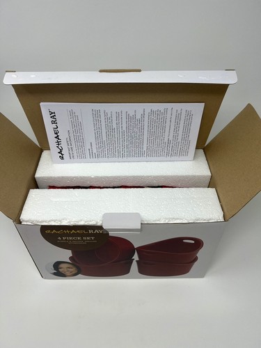 Rachael Ray 4-Piece Set RED Bubble & Brown Singles Stoneware - NEW IN BOX - Picture 8 of 11