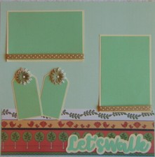 12X12 LET'S WALK taking a walk PREMADE SCRAPBOOK PAGE LAYOUT - TONYA 4426